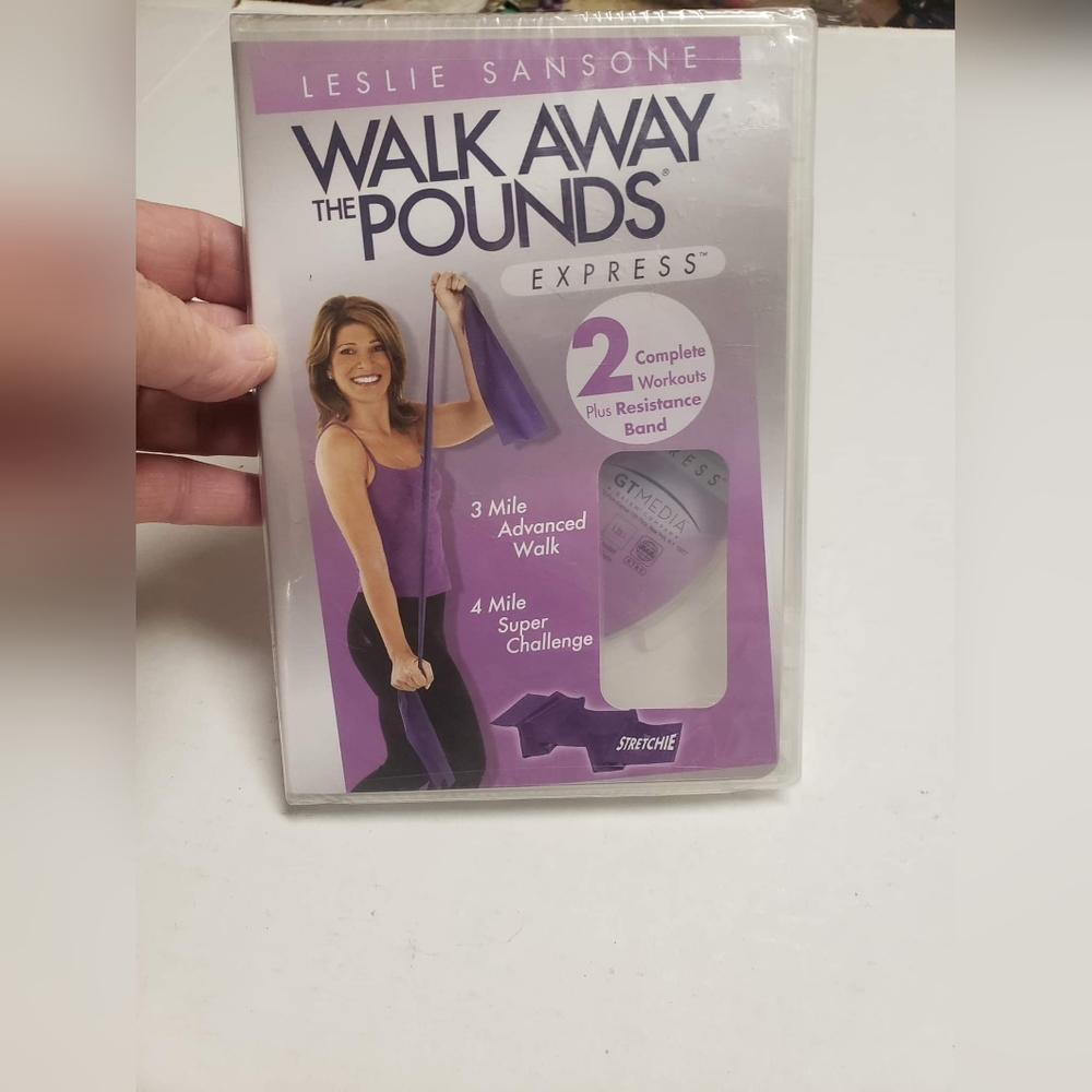 Leslie Sansone - Walk Away the Pounds Express DVD, 2007 NEW w/ Stretchie Band FS